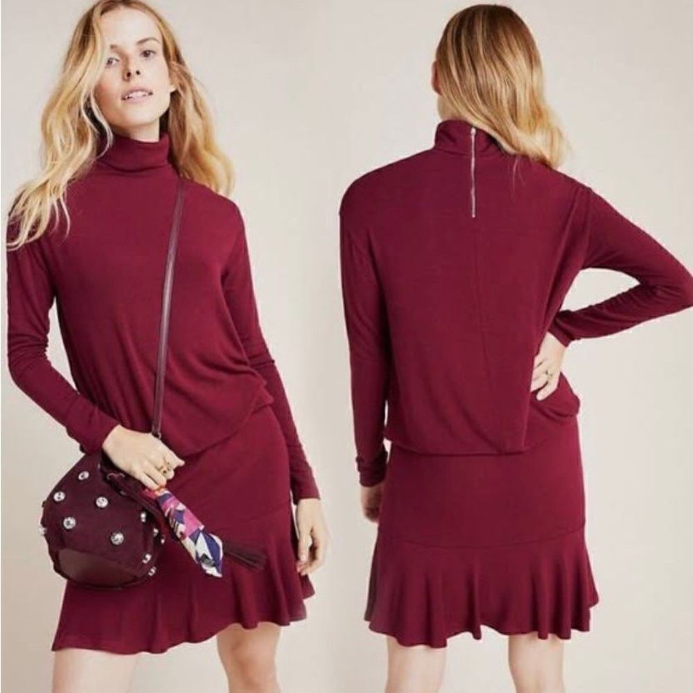 Anthropologie -Greta Mock-Neck Dress